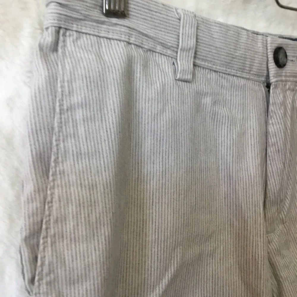 Banana Republic Light Gray Seersucker Aiden Shorts